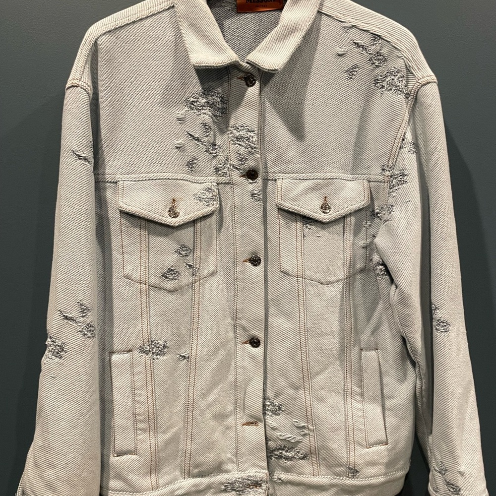 MISSONI unisex Distressed Denim Jacket